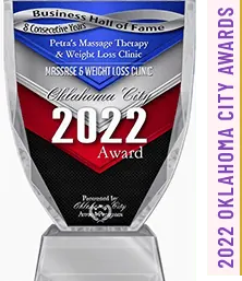 Petra’s Clinic 2022 award plaque in Oklahoma City, OK