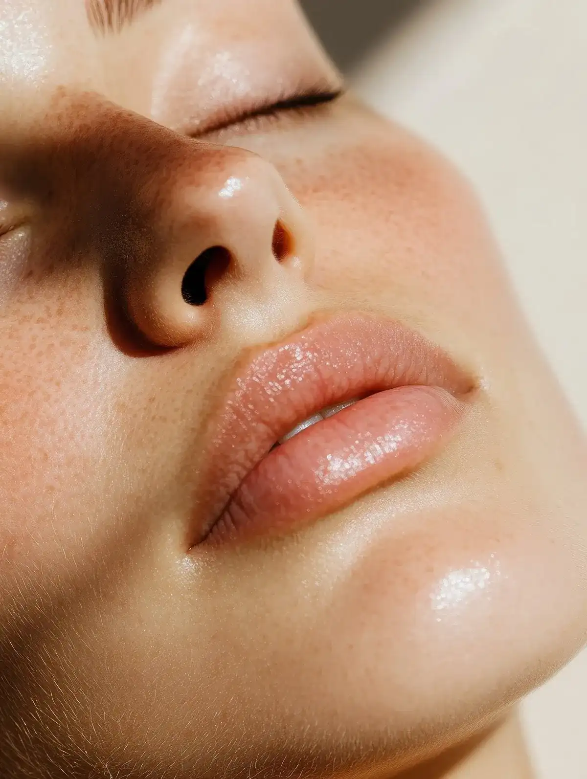 A Woman highlighted by natural light, showing glossy skin and freckles after joining Beauty Bank Elite Membership of Petra's Weightloss Clinic Med Spa in Oklahoma City, OK