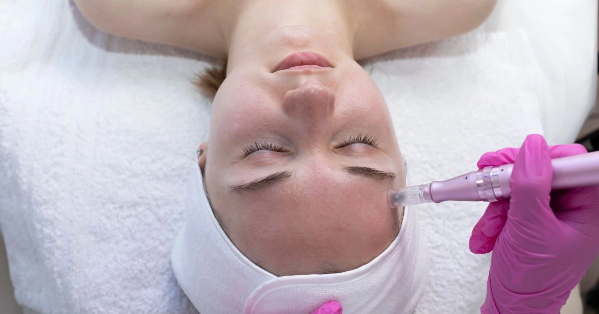 A Woman receiving a Facial Rejuvenation treatment through a device at Petra's Weightloss Clinic Med Spa in Oklahoma City, OK