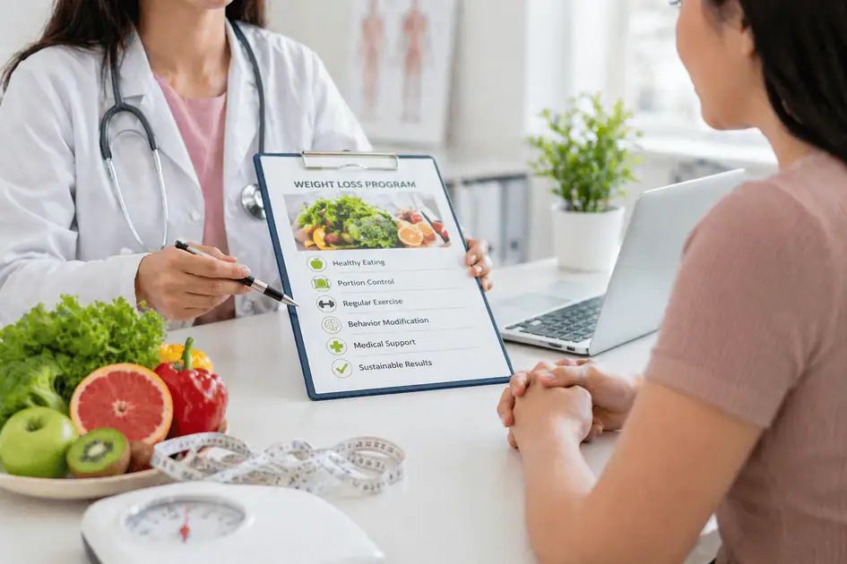 Medical weight loss consultation with healthy nutrition guidance