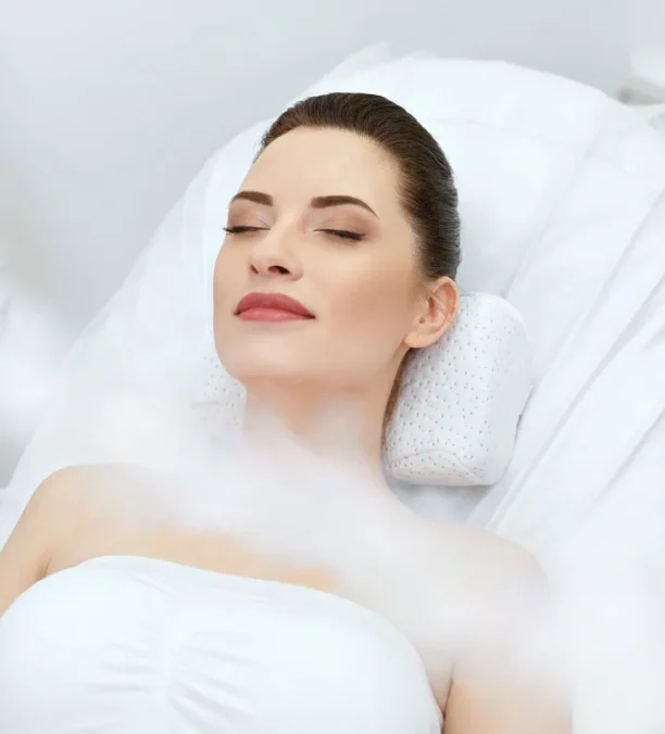Cryotherapy facial session for skin tightening and rejuvenation.